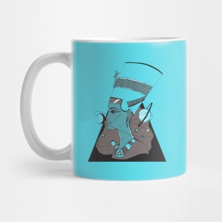 Blue Grey Nefertiti and The Stars Mug